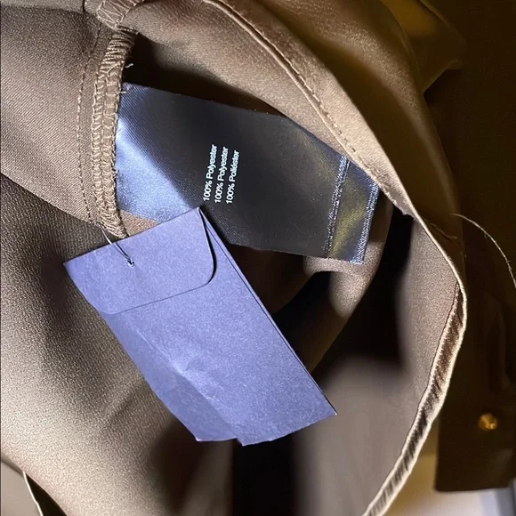 DONNA KARAN OLIVE GREEN BLOUSE - Picture 6 of 10